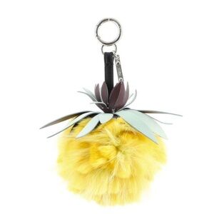 Free People Pineapple Faux Fur Keychain New with Tag
